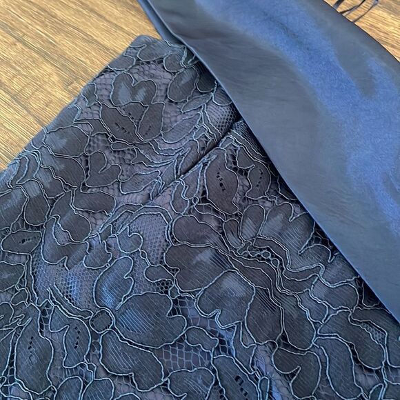 NWOT ELIZA J One Shoulder Satin Band Lace Overlay Mermaid Gown - size 14 - Picture 12 of 13